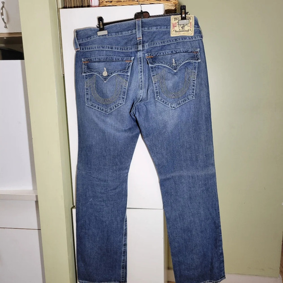vintage True Religion flap pocket  straight leg jeans mens size 36 90s y2k - Picture 4 of 12